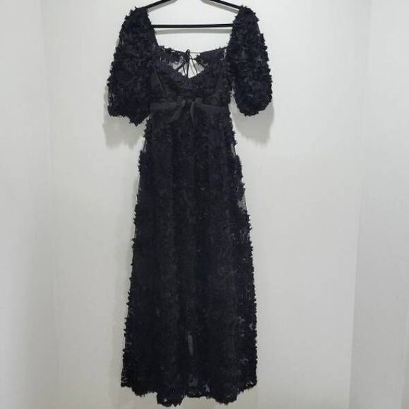 For Love and Lemons Astrid Festival Maxi Dress Black NWT- Size Medium - Picture 2 of 13